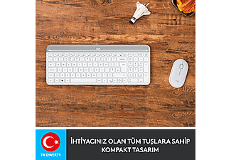 LOGITECH MK470 Kablosuz İnce Türkçe Q Klavye Mouse Seti - Beyaz_2