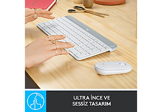 LOGITECH MK470 Kablosuz İnce Türkçe Q Klavye Mouse Seti - Beyaz_3