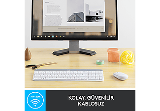 LOGITECH MK470 Kablosuz İnce Türkçe Q Klavye Mouse Seti - Beyaz_4