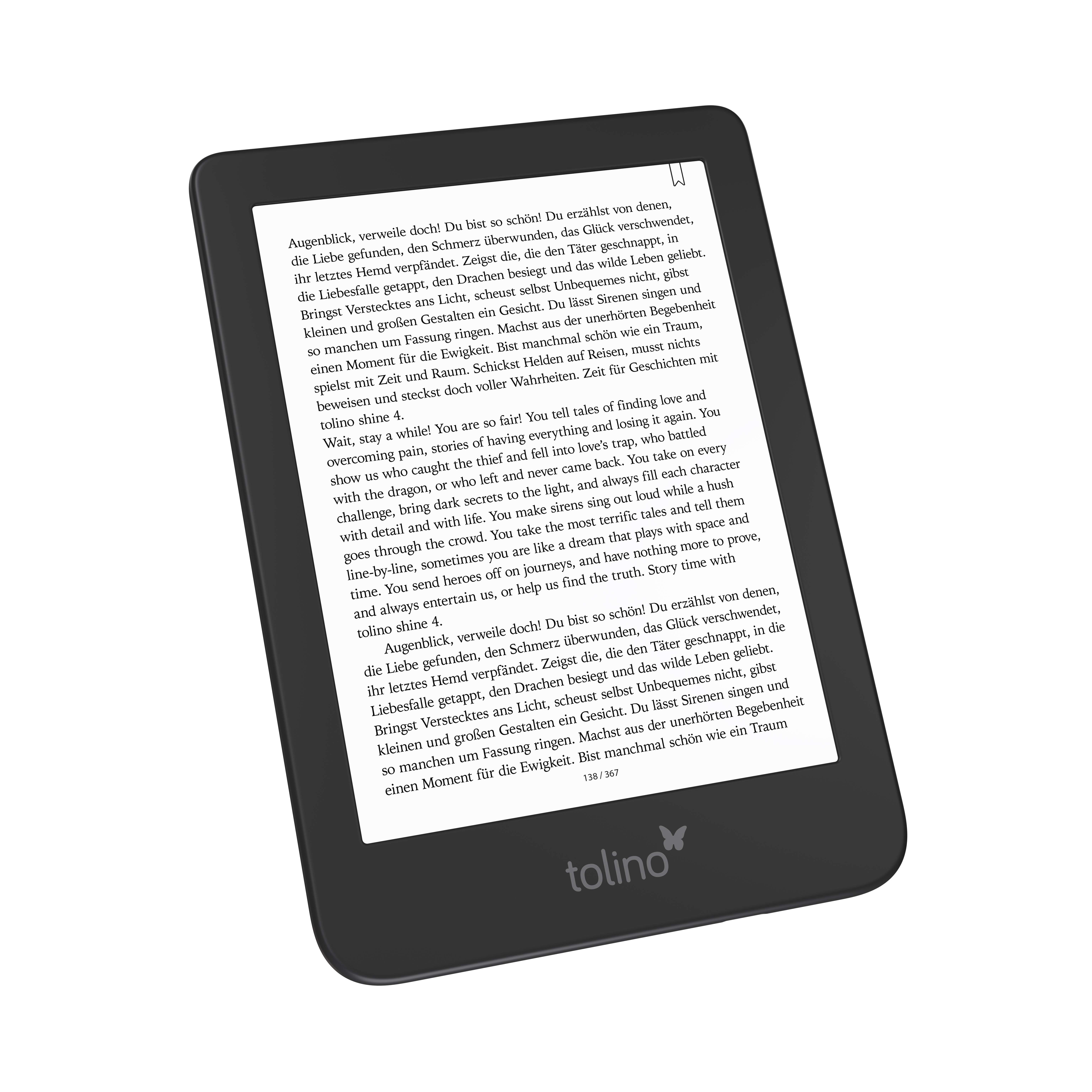 16 e-Book GB TOLINO Schwarz Reader 4 shine