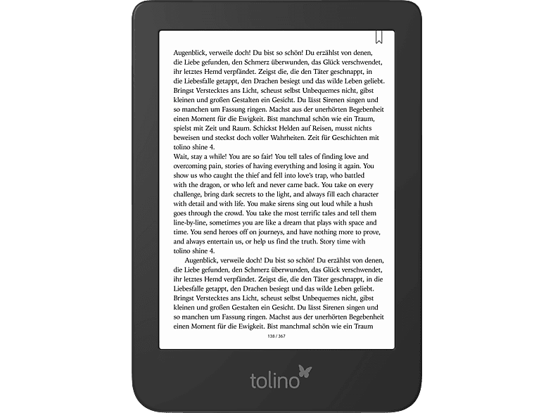 TOLINO shine 4  16 GB e-Book Reader Schwarz