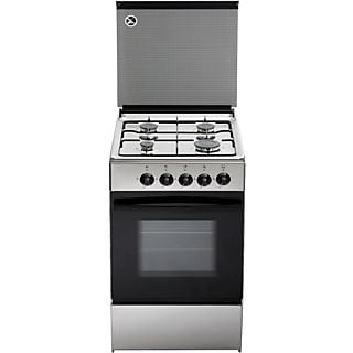 Cocina a gas - Jocel JFG4 007490, Gas Butano, 4 quemadores, Horno de gas, 54 l, Plata