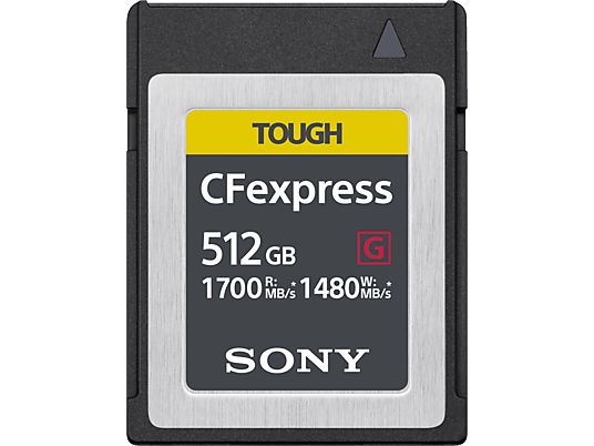 SONY TOUGH CEB-G512 - Carte mémoire CFexpress Type B  (512 GB, 1.700 MB/s, Noir)
