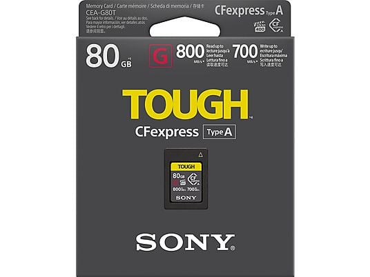 SONY TOUGH CEA-G80T - Carte mémoire CFexpress Type A  (80 GB, 800 MB/s, Noir)