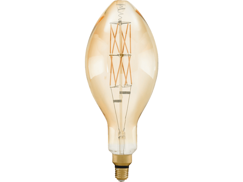 EGLO XXL E27 LED Glühbirne Dimmbar – Extra Große Retro-Lampe In Cognac, 4W, Warmweiß 2000K, 25,5 Cm Länge