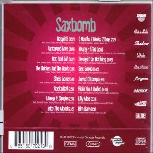 Ein CD-Cover mit Titellisten und Text in Pink und Rot.