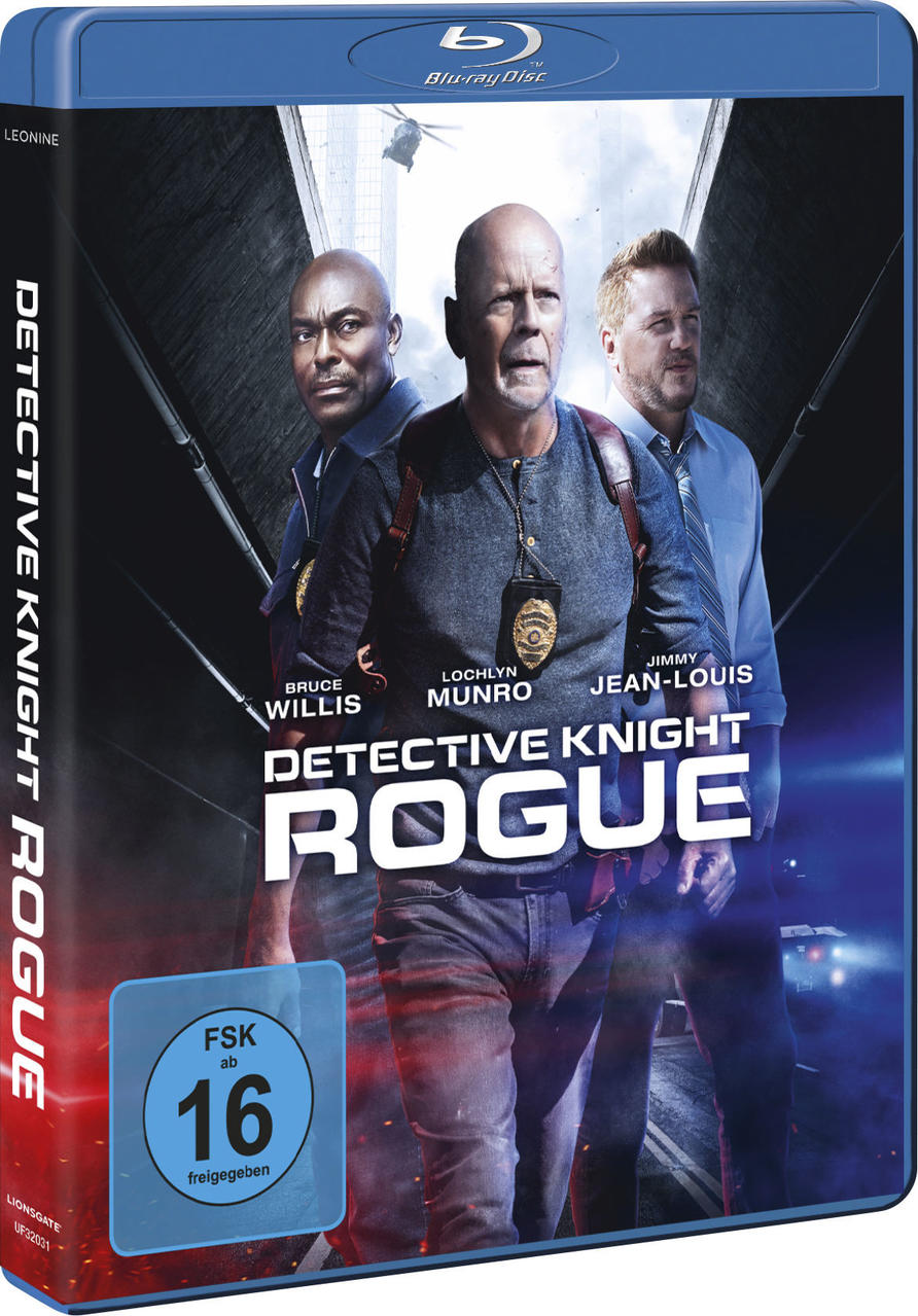 Detective Knight Rogue Blu-ray-Cover mit Bruce Willis, Lochlyn Munro und Jimmy Jean-Louis.