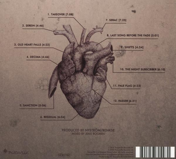 Albumcover mit einer menschlichen Herzillustration. Text beschriftet verschiedene Teile und Titelliste. Tan-Hintergrund.