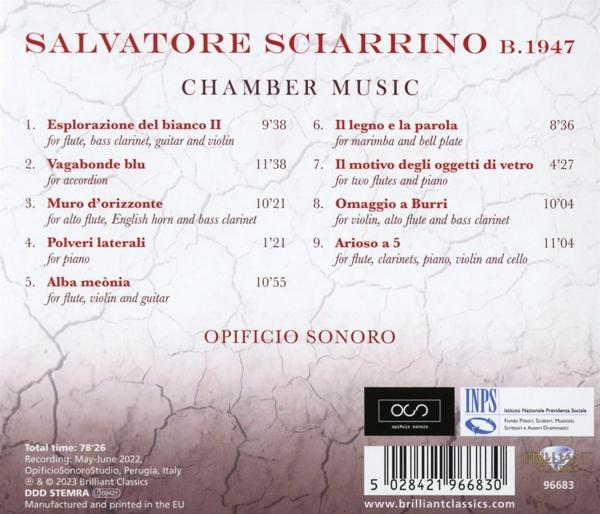 Marco Ensemble Opificio Sonoro/momi - Sciarrino:Chamber Music  - (CD)