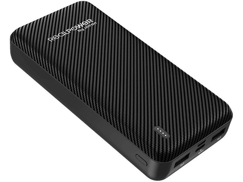 Powerbank SE REALPOWER PB-20000 20.000 Carbon mAh Black