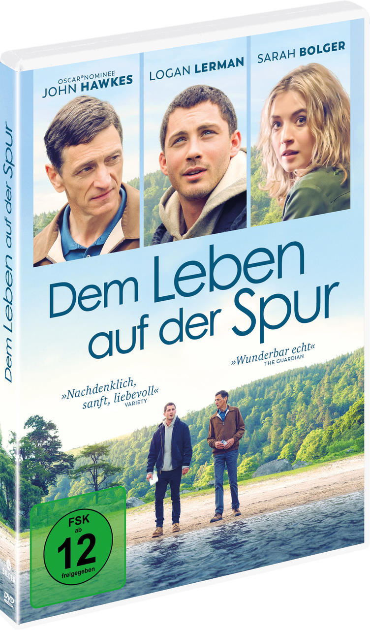 DVD-Cover für den deutschen Film 'Dem Leben auf der Spur' mit den Schauspielern John Hawkes, Logan Lerman, Sarah Bolger.