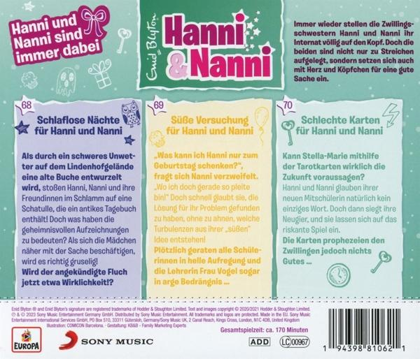 Die Rückseite eines Kinderbuchs auf Deutsch mit bunten Illustrationen.