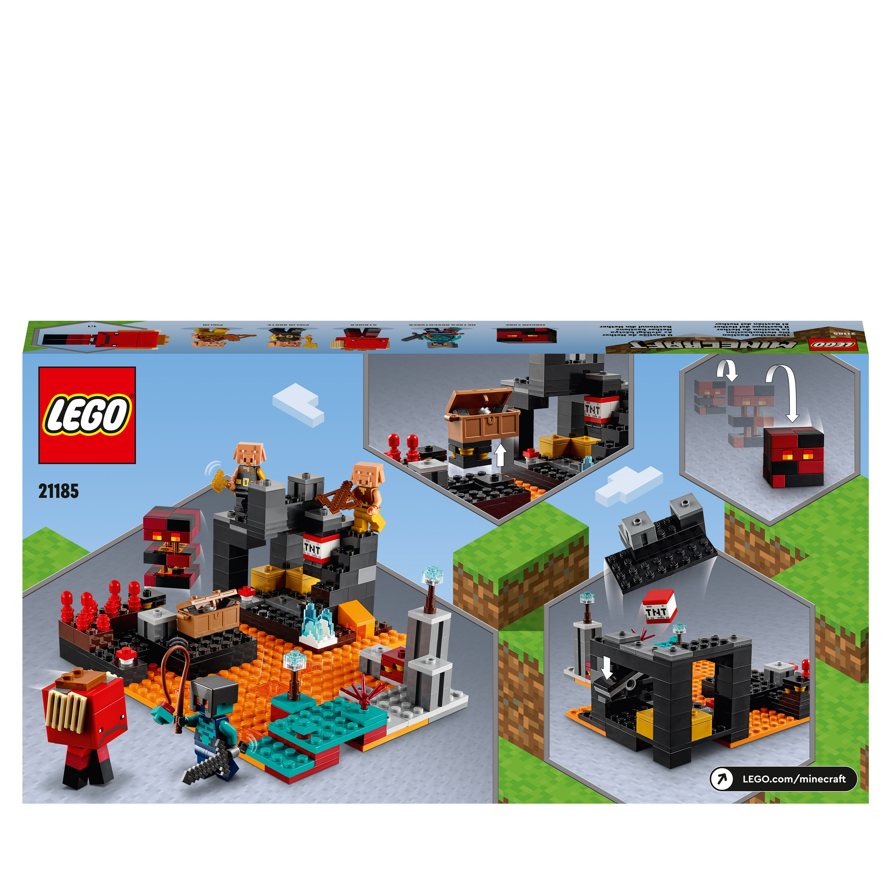 LEGO Minecraft 21185 Die Netherbastion Bausatz, Mehrfarbig