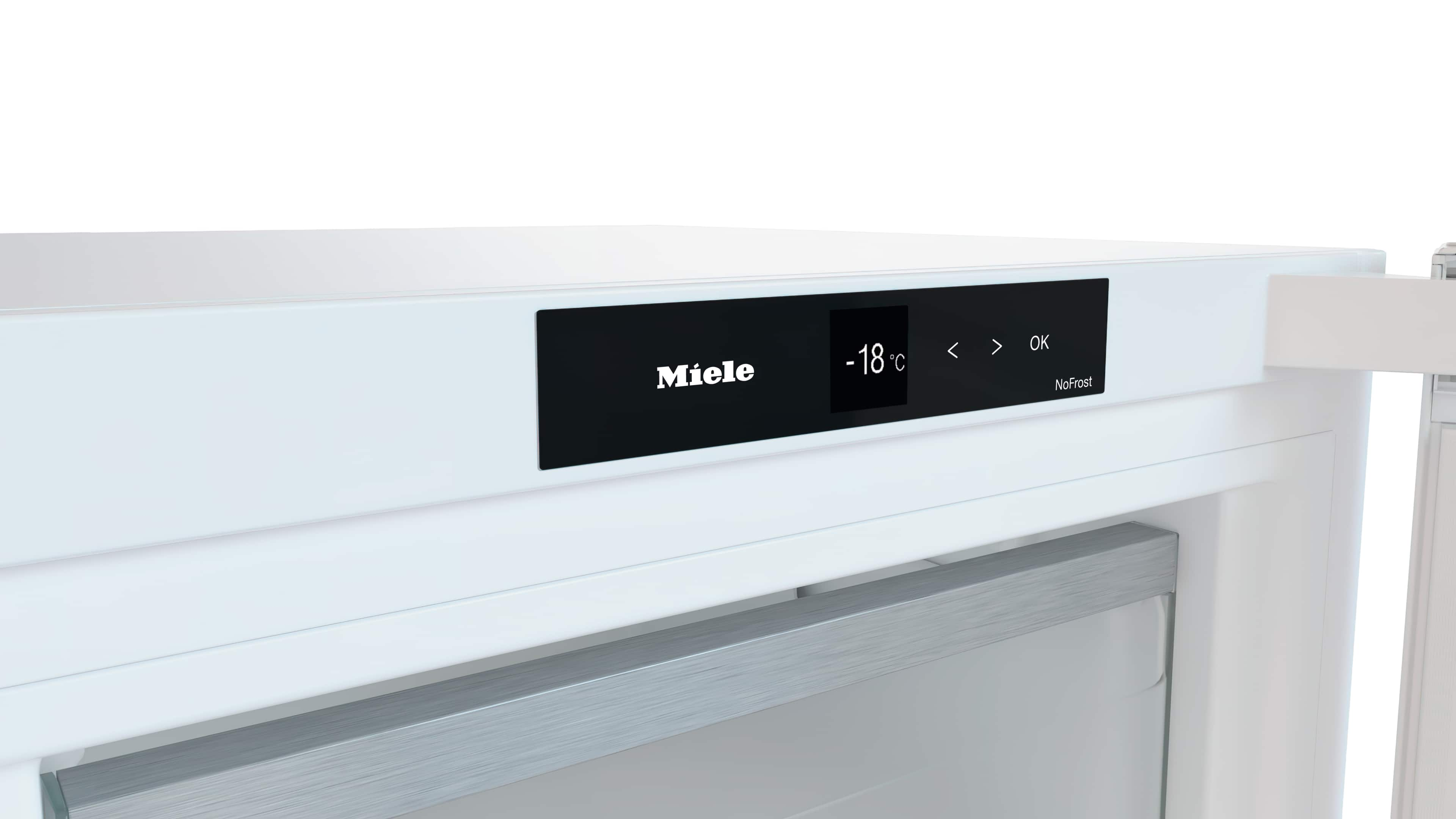Miele-Kühlschrank mit digitaler Anzeige von -18°C und NoFrost.