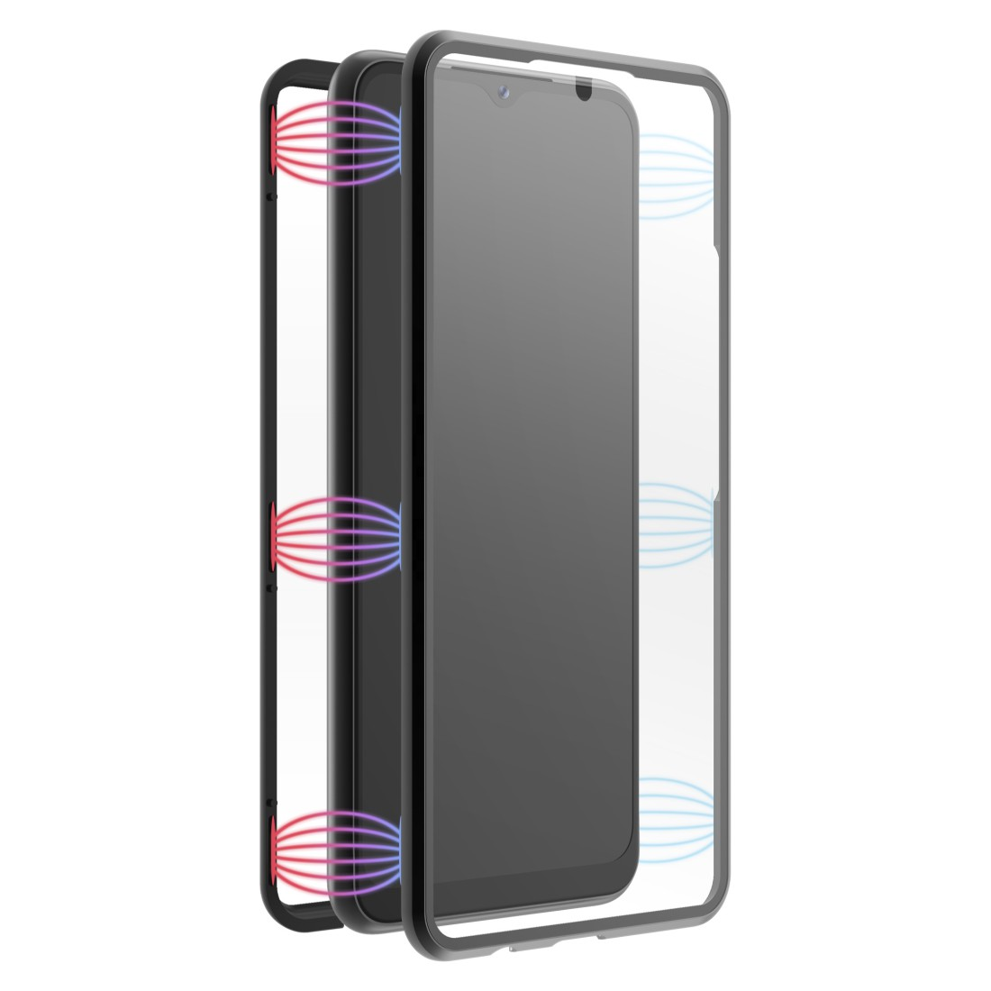 BLACK Cover, Samsung, Glass, 360° ROCK A23 Schwarz Full Galaxy 4G/5G,