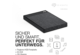 SEAGATE Backup Plus Ultra Touch Festplatte, 1 TB HDD, 2,5 Zoll, extern, Schwarz