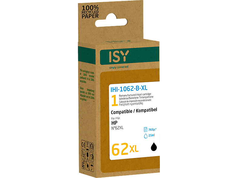 Thumbnail - ISY IHI-1062-B-XL Wiederaufbereitete Tintenpatrone Schwarz