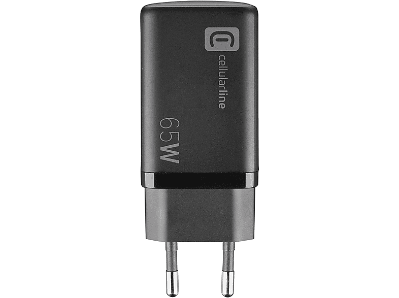 CELLULARLINE Multipower Gan 3 Port 2 X 65W Süper Hızlı Şarj Adaptörü Siyah_2