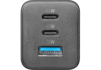 CELLULARLINE Multipower Gan 3 Port 2 X 65W Süper Hızlı Şarj Adaptörü Siyah_3