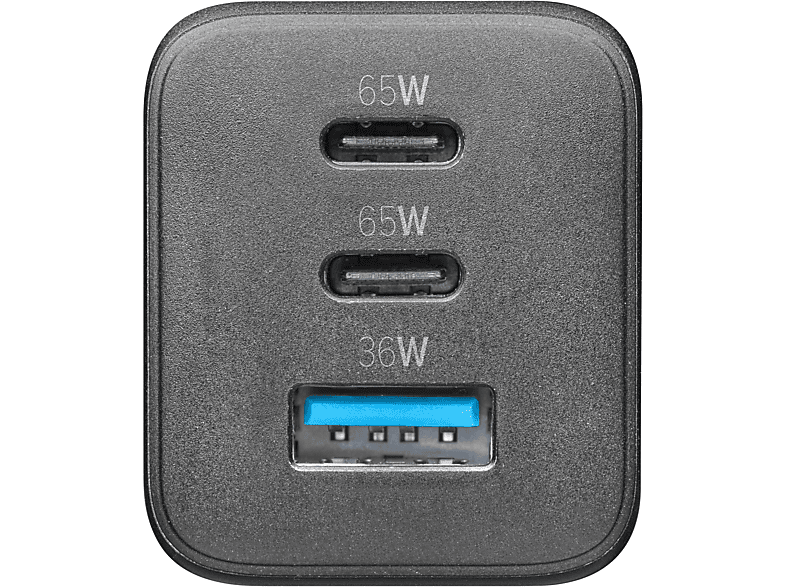 CELLULARLINE Multipower Gan 3 Port 2 X 65W Süper Hızlı Şarj Adaptörü Siyah_3