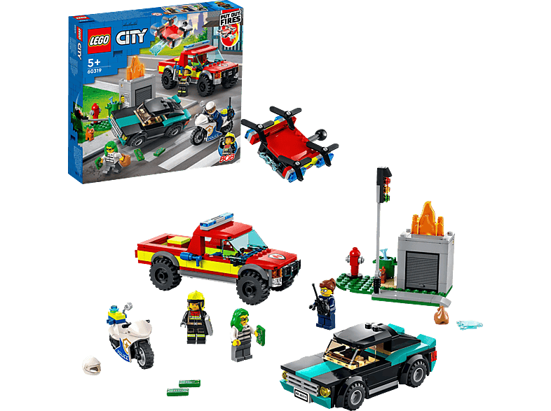 Mehrfarbig Löscheinsatz Bausatz, Verfolgungsjagd LEGO und City 60319