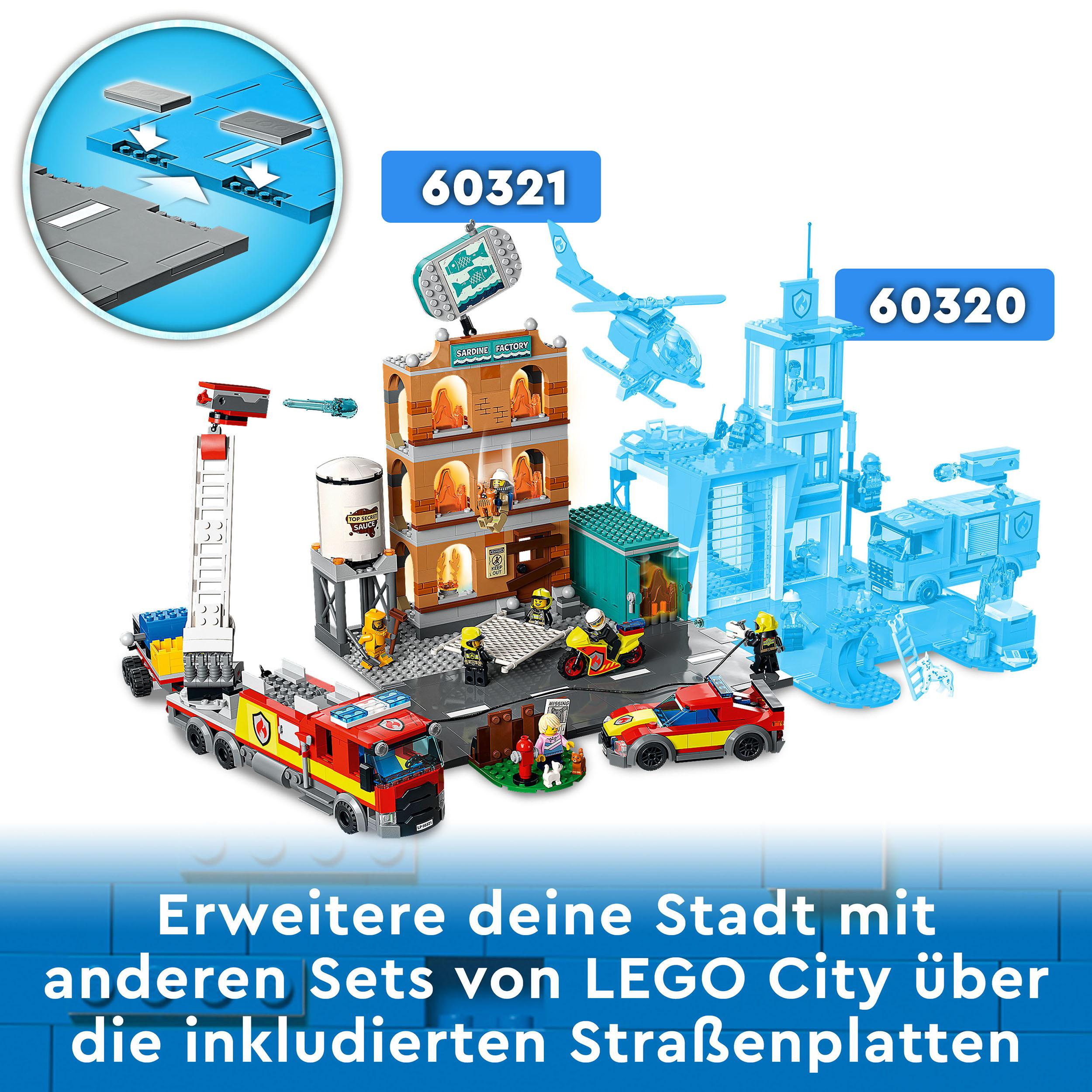 LEGO City 60321 Feuerwehreinsatz mit Löschtruppe Bausatz, Mehrfarbig