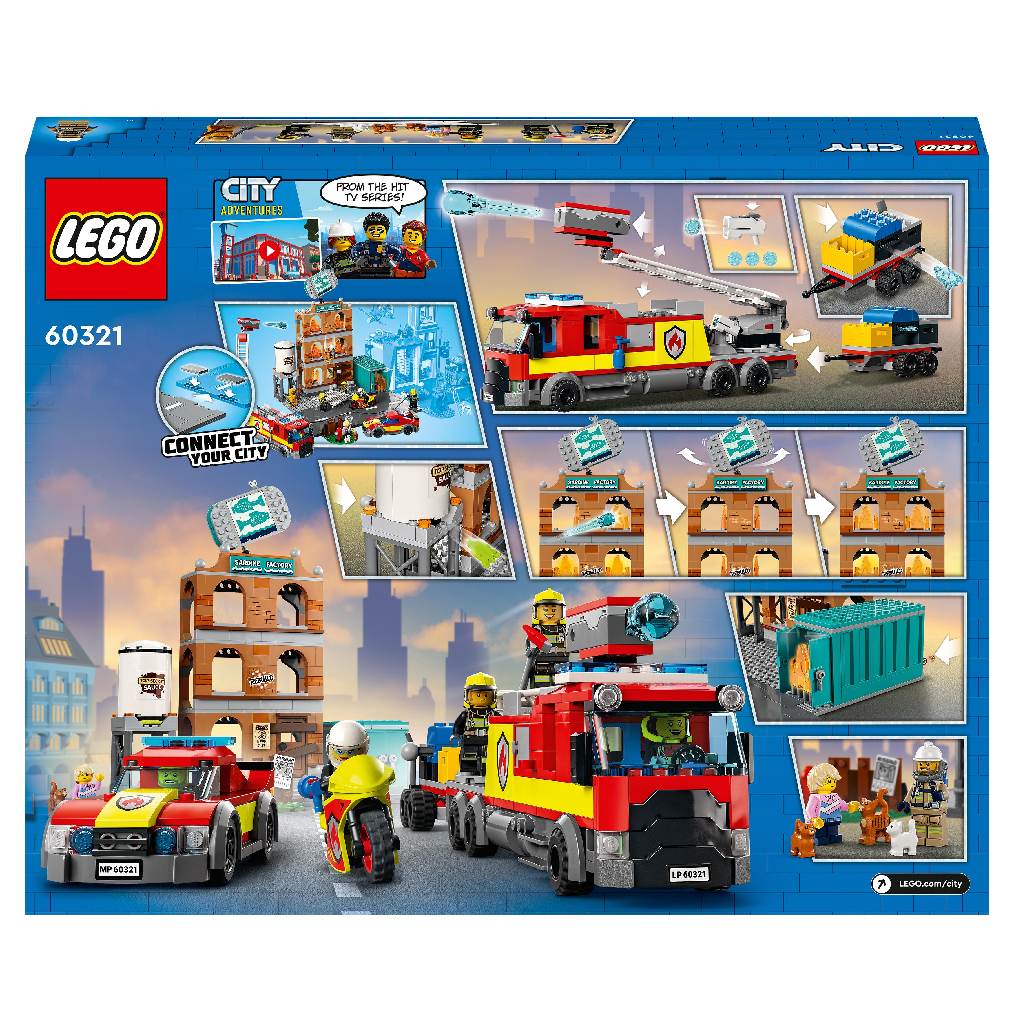 LEGO City 60321 Feuerwehreinsatz mit Löschtruppe Bausatz, Mehrfarbig