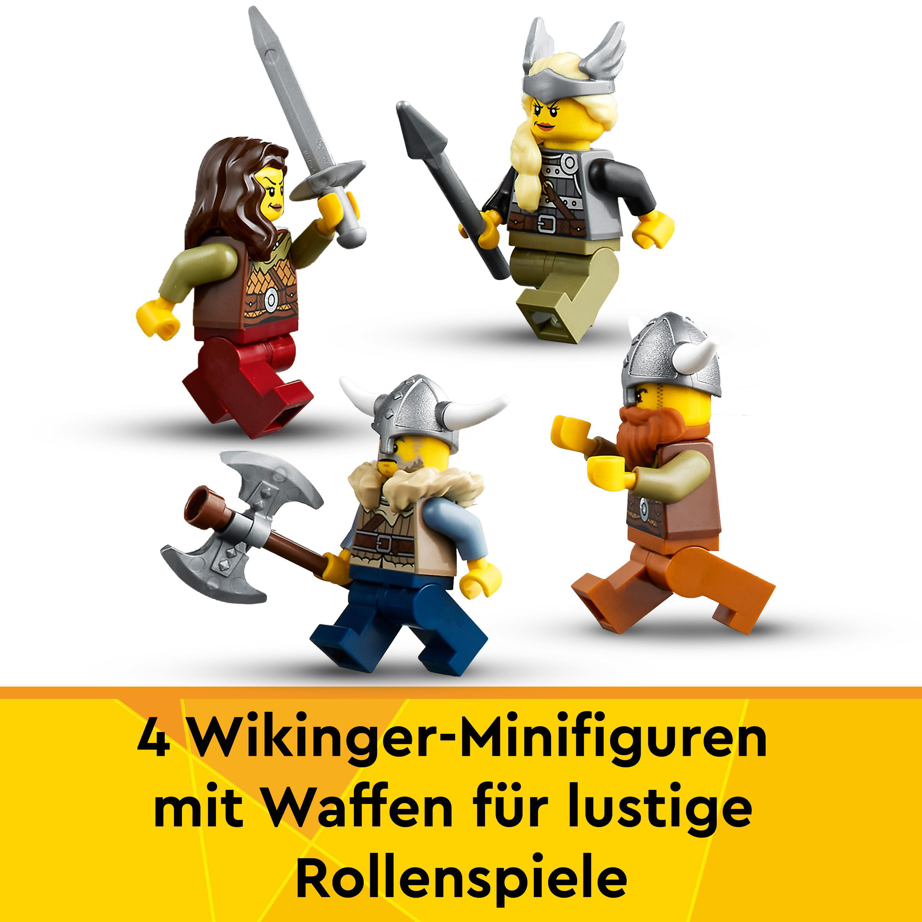 mit LEGO Bausatz, Midgardschlange Wikingerschiff Creator 31132 Mehrfarbig
