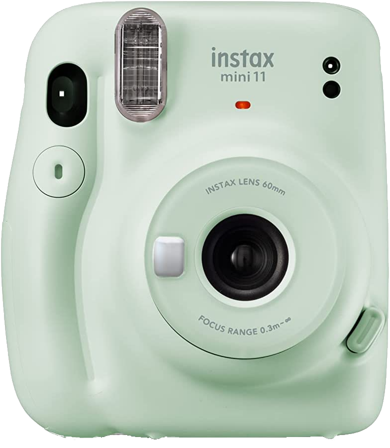 Cámara instantánea - Fujifilm Instax Mini, Flash integrado, Fotos tamaño tarjeta, Verde pastel