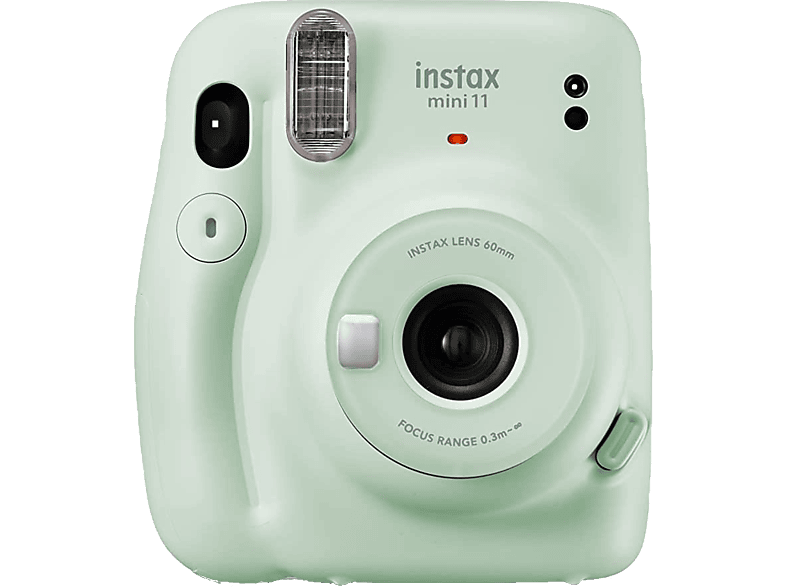 Cámara instantánea | Fujifilm Instax Mini, Flash integrado, Fotos tamaño tarjeta, Verde pastel