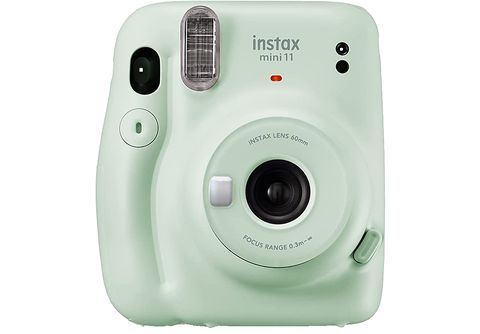 Cámara instantánea  Fujifilm Instax Mini, Flash integrado, Fotos tamaño  tarjeta, Verde pastel