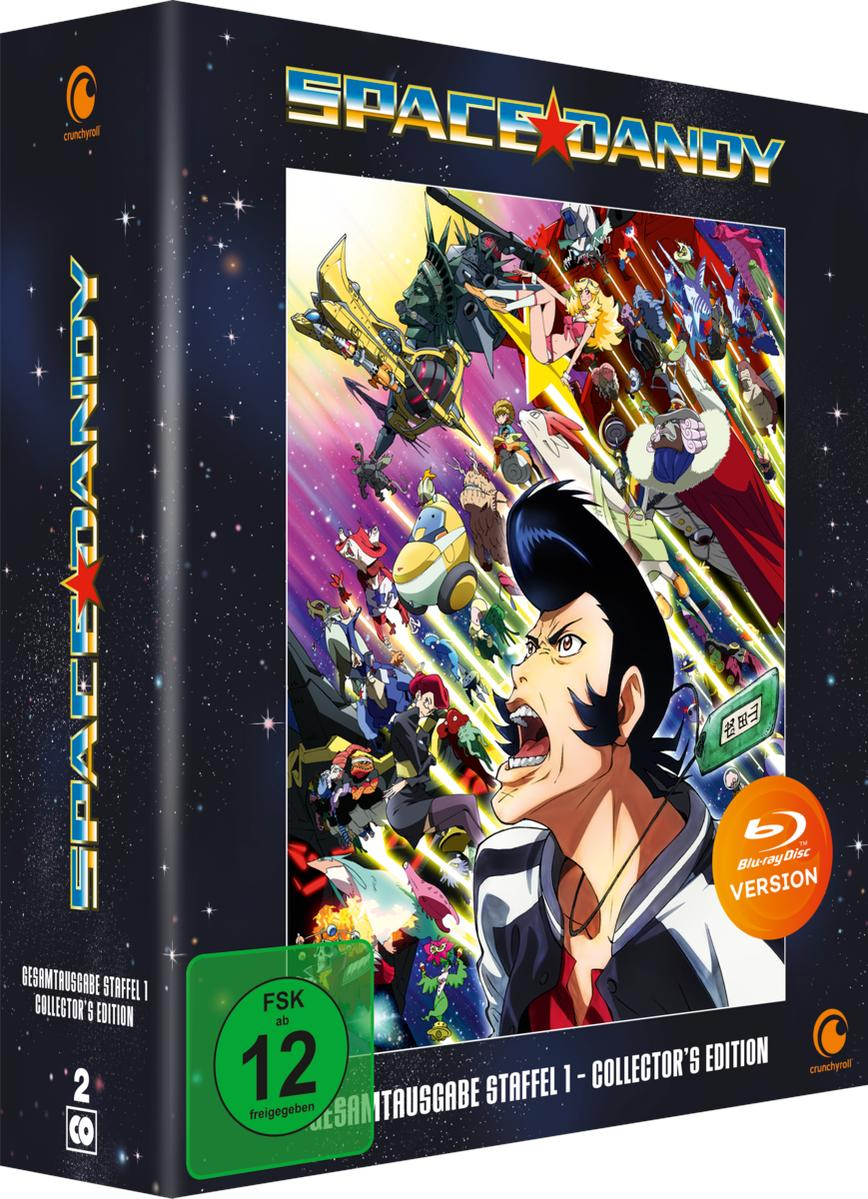 Eine Box für die Anime-Serie Space Dandy mit verschiedenen Charakteren.