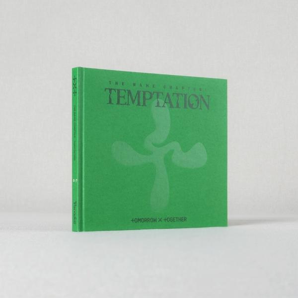 Buchcover, grün mit Logo und dem Text 'THE NAME CHAPTER: TEMPTATION'.