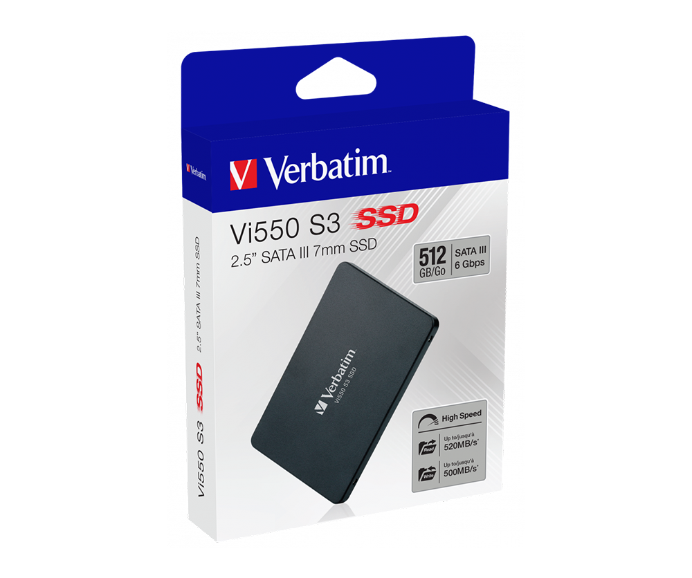 verbatim Vi550 S3 SSD 512GB 2.5インチ SATA3 VERBATIM VI550 S3 512GB 520MB-500MB/SN Sata-3 2.5' Dahili SSD