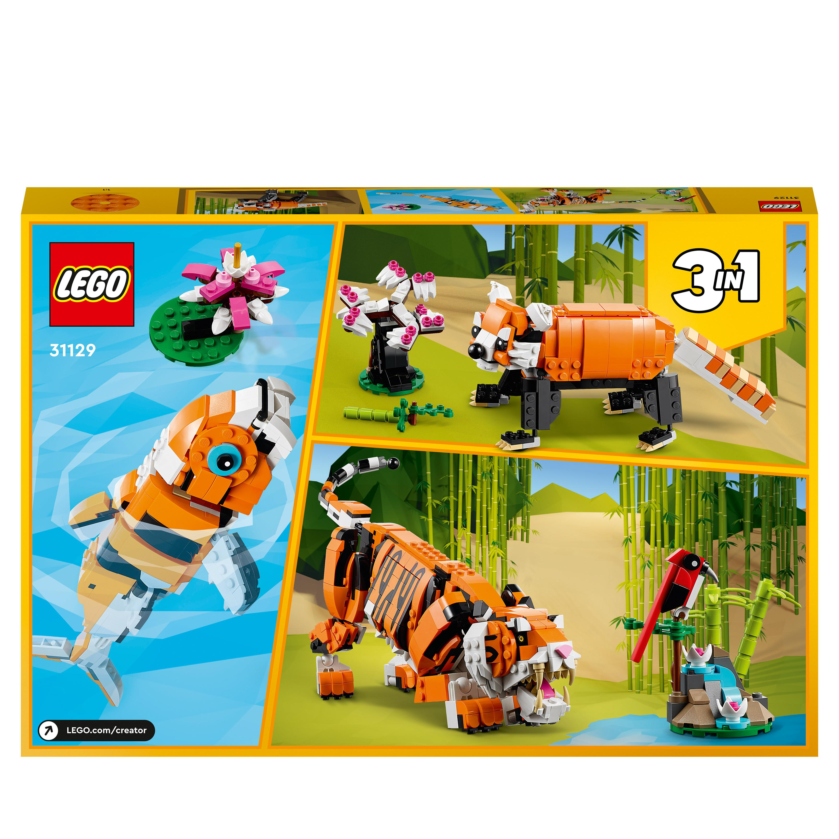 LEGO Creator Majestätischer 31129 Tiger Bausatz, Mehrfarbig