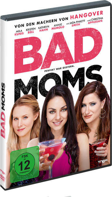 DVD-Cover des Films 'Bad Moms' mit drei Frauen und dem Filmtitel.