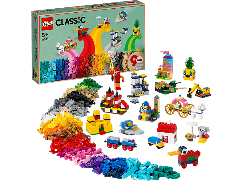 LEGO Classic 11021 90 Jahre Bausatz, Mehrfarbig Spielspaß