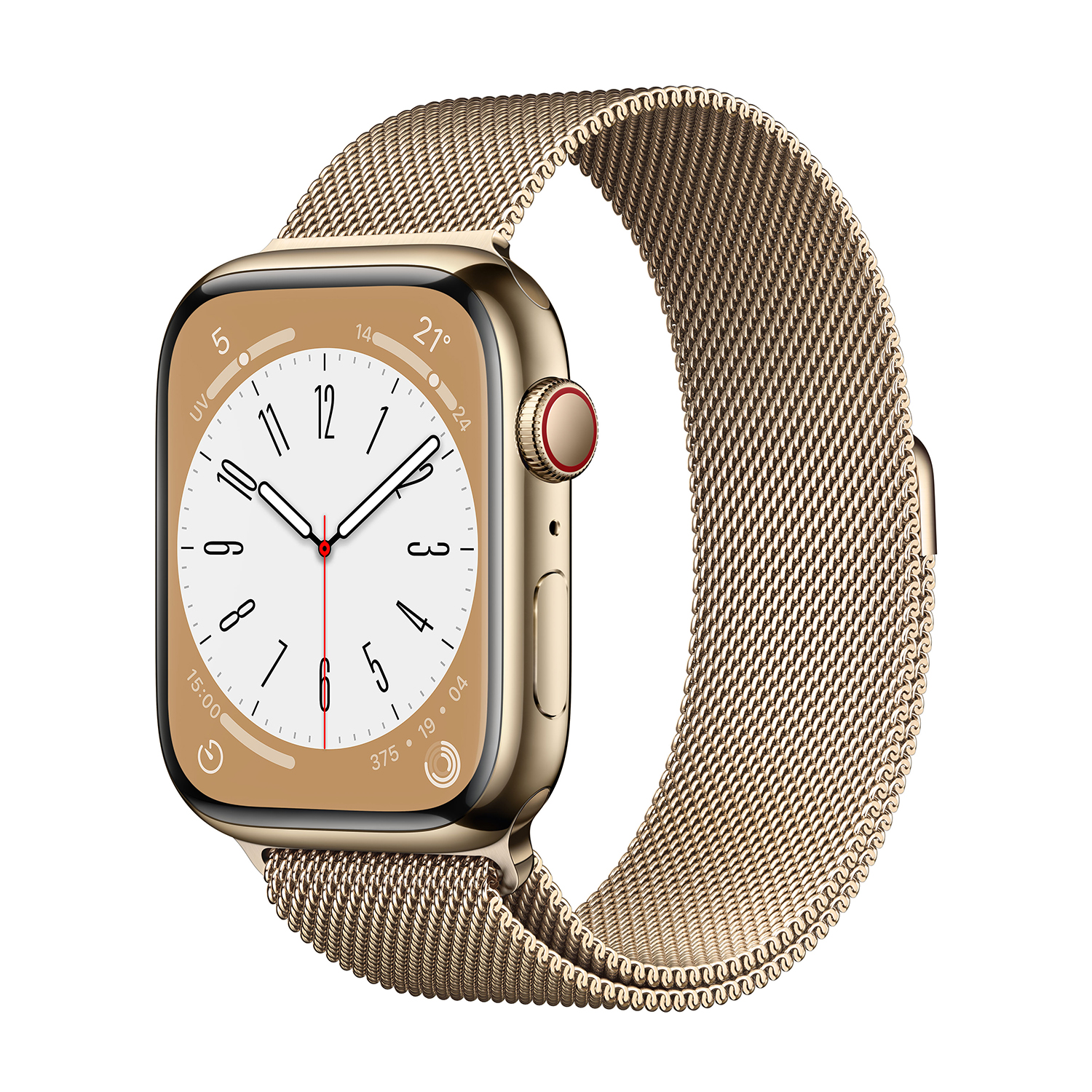Apple Watch Series 8 GPS + Cellular 45mm Cassa in acciaio inossidabile color oro con Loop maglia milanese