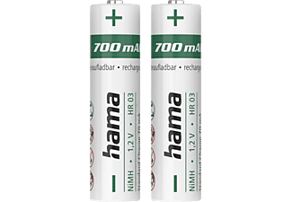 HAMA 223525 AAA NiMH 700 mAh 2 Stück - Akku (Silber)