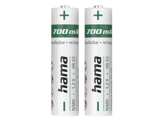 HAMA 223525 AAA NiMH 700 mAh 2 pièces - Batterie (Argent)