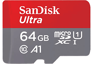 SANDISK 64GB Speicherkarte Ultra R140 microSDXC Kit, Bis 140MB/s, UHS-I U1, A1, Class 10