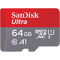 SANDISK 64GB Speicherkarte Ultra R140 microSDXC Kit, Bis 140MB/s, UHS-I U1, A1, Class 10