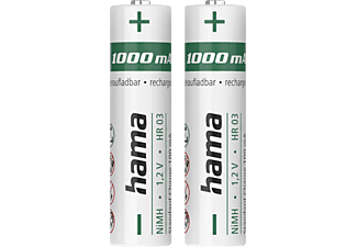 HAMA 223523 AAA NiMH 1000 mAh 2 Stück - Akku (Silber)