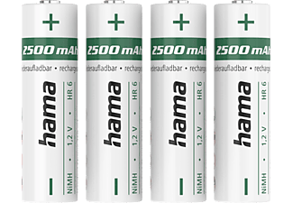 HAMA 223531 AA NiMH 2500 mAh 4 Stück - Akku (Silber)