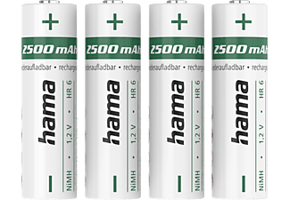 HAMA AA NiMH 2500 mAh 2 Stück - Akku (Silber)