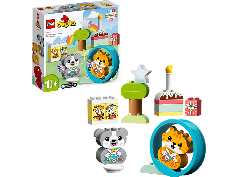 LEGO DUPLO 10977 Mein mit erstes & Ton Hündchen – Bausatz, Mehrfarbig Kätzchen