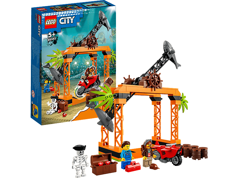 LEGO City Stuntz 60342 Bausatz, Haiangriff-Stuntchallenge Mehrfarbig