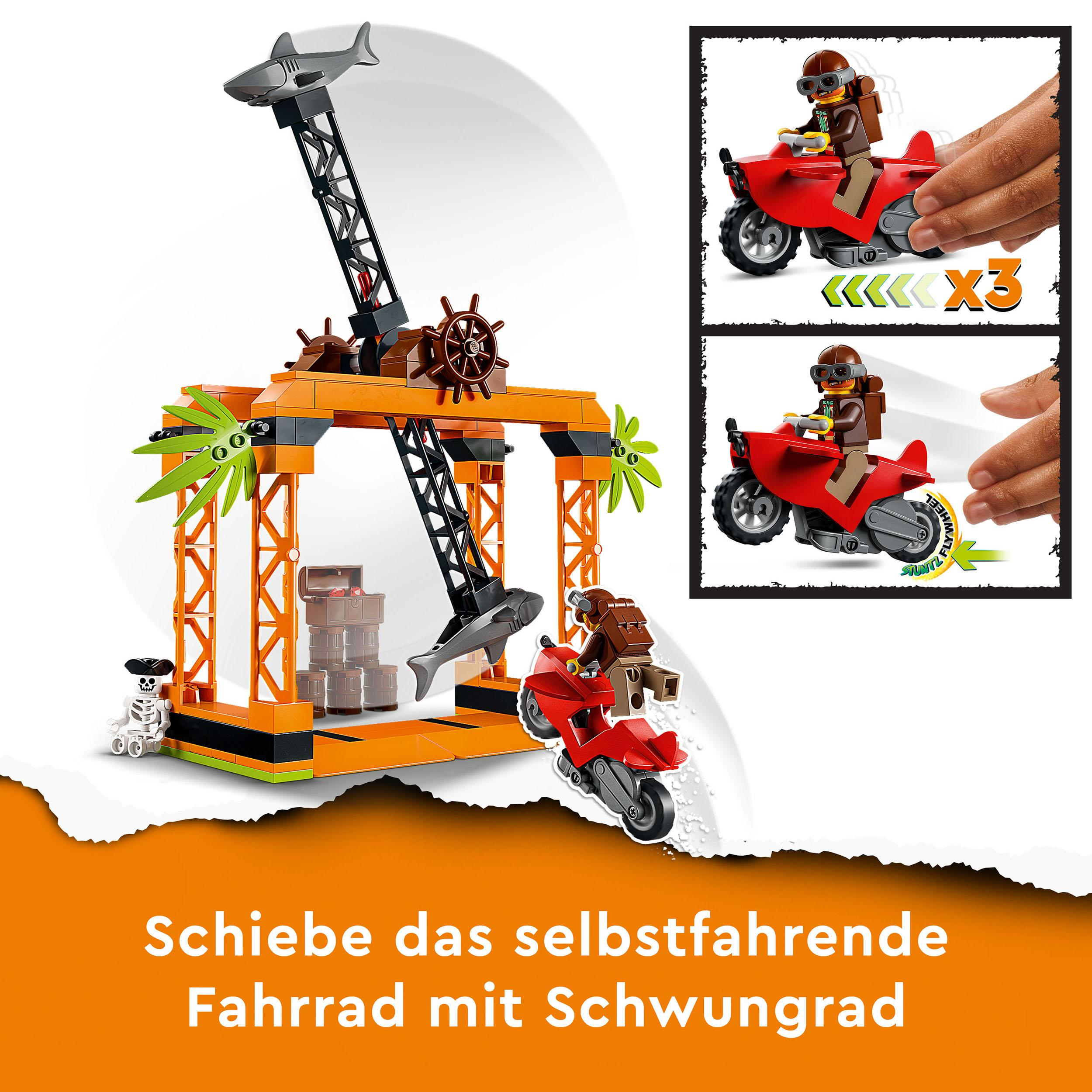 Bausatz, Stuntz 60342 Haiangriff-Stuntchallenge Mehrfarbig LEGO City