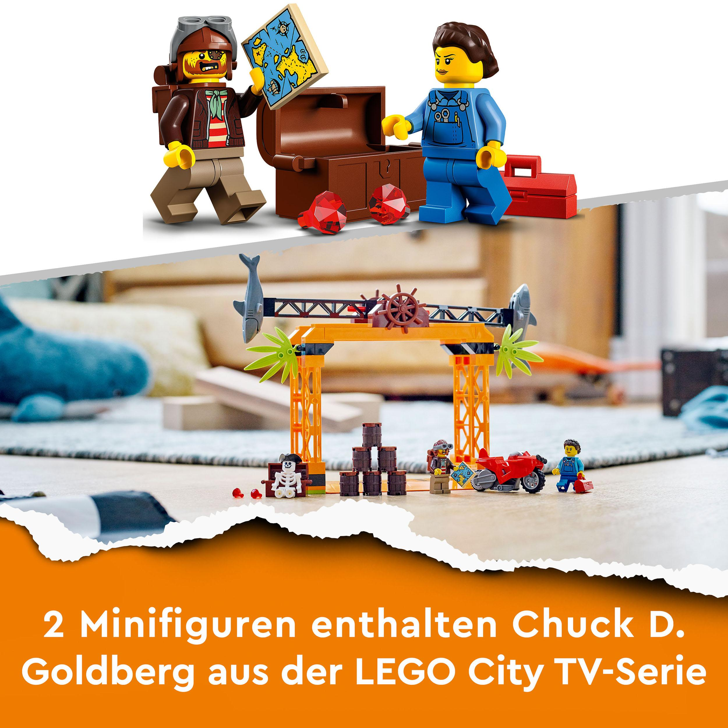 LEGO City Stuntz 60342 Bausatz, Haiangriff-Stuntchallenge Mehrfarbig