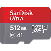 SANDISK 512GB Speicherkarte Ultra microSDXC Kit, Bis 150MB/s, UHS-I U1, A1, Class 10